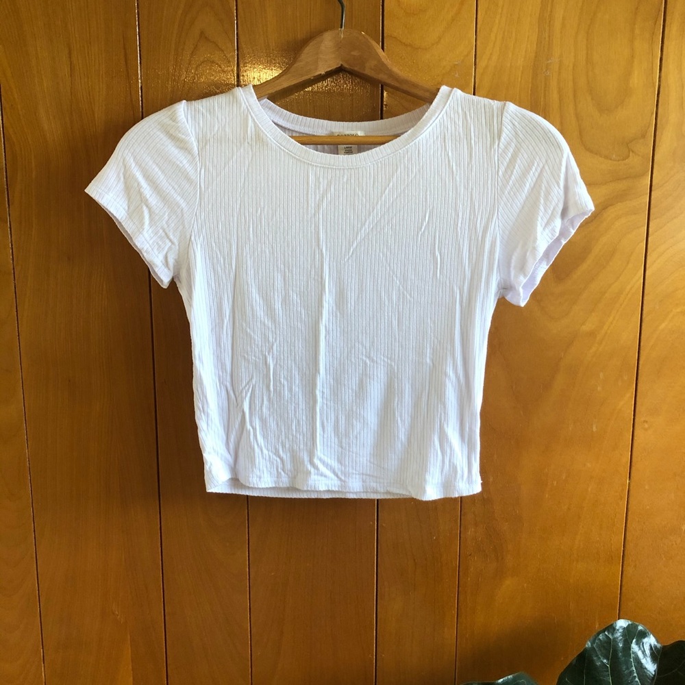 Bozzolo Cropped Ribbed Delicate Cute Trendy Shirt